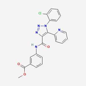 molecular formula C22H16ClN5O3 B2807701 methyl 3-({[1-(2-chlorophenyl)-5-pyridin-2-yl-1H-1,2,3-triazol-4-yl]carbonyl}amino)benzoate CAS No. 1396854-91-3