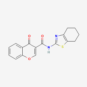 molecular formula C17H14N2O3S B2807704 4-oxo-N-(4,5,6,7-tetrahydrobenzo[d]thiazol-2-yl)-4H-chromene-3-carboxamide CAS No. 477554-24-8