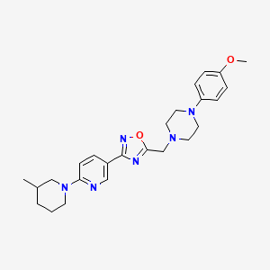 1-(4-Methoxyphenyl)-4-({3-[6-(3-methylpiperidin-1-yl)pyridin-3-yl]-1,2,4-oxadiazol-5-yl}methyl)piperazine