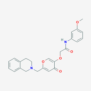 molecular formula C24H24N2O5 B2807721 N-(3-methoxyphenyl)-2-({4-oxo-6-[(1,2,3,4-tetrahydroisoquinolin-2-yl)methyl]-4H-pyran-3-yl}oxy)acetamide CAS No. 898440-87-4