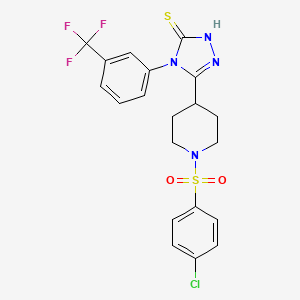 5-{1-[(4-chlorophenyl)sulfonyl]-4-piperidinyl}-4-[3-(trifluoromethyl)phenyl]-4H-1,2,4-triazole-3-thiol