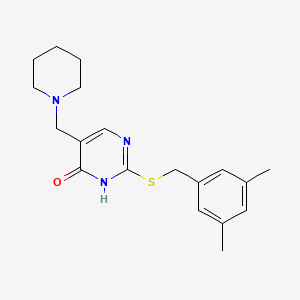 2-{[(3,5-Dimethylphenyl)methyl]sulfanyl}-5-(piperidin-1-ylmethyl)-1,4-dihydropyrimidin-4-one