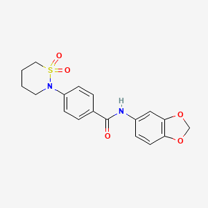N-(1,3-benzodioxol-5-yl)-4-(1,1-dioxothiazinan-2-yl)benzamide
