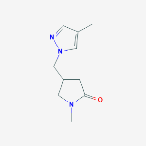 molecular formula C10H15N3O B2807734 1-Methyl-4-[(4-methylpyrazol-1-yl)methyl]pyrrolidin-2-one CAS No. 2319803-88-6