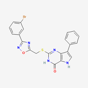 2-(((3-(3-bromophenyl)-1,2,4-oxadiazol-5-yl)methyl)thio)-7-phenyl-3H-pyrrolo[3,2-d]pyrimidin-4(5H)-one