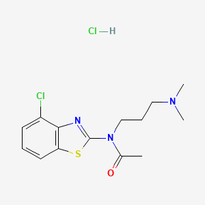 molecular formula C14H19Cl2N3OS B2807743 N-(4-CHLORO-1,3-BENZOTHIAZOL-2-YL)-N-[3-(DIMETHYLAMINO)PROPYL]ACETAMIDE HYDROCHLORIDE CAS No. 1330285-13-6