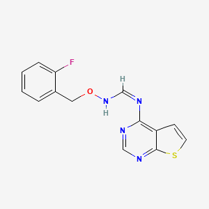 N-[(2-fluorophenyl)methoxy]-N'-thieno[2,3-d]pyrimidin-4-ylmethanimidamide