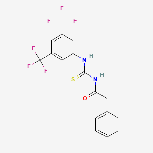 molecular formula C17H12F6N2OS B2807748 1-(3,5-Bis(trifluoromethyl)phenyl)-3-(2-phenylacetyl)thiourea CAS No. 445418-34-8