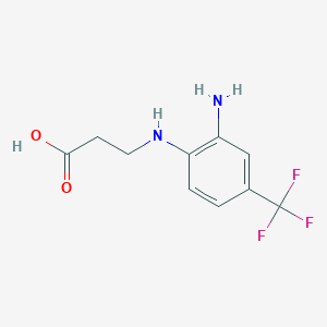 molecular formula C10H11F3N2O2 B2807751 3-[2-Amino-4-(trifluoromethyl)anilino]propanoic acid CAS No. 106484-66-6