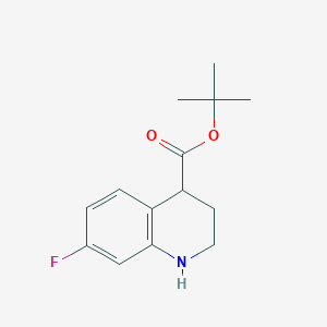 molecular formula C14H18FNO2 B2807789 Tert-butyl 7-fluoro-1,2,3,4-tetrahydroquinoline-4-carboxylate CAS No. 2248284-84-4