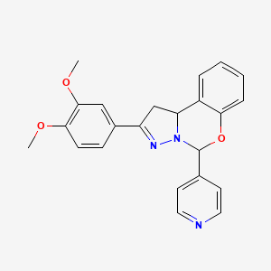 2-(3,4-Dimethoxyphenyl)-5-(pyridin-4-yl)-1,10b-dihydropyrazolo[1,5-c][1,3]benzoxazine