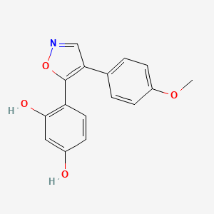 molecular formula C16H13NO4 B2807824 4-[4-(4-methoxyphenyl)-1,2-oxazol-5-yl]benzene-1,3-diol CAS No. 879768-17-9