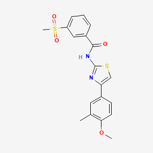 molecular formula C19H18N2O4S2 B2807828 N-(4-(4-methoxy-3-methylphenyl)thiazol-2-yl)-3-(methylsulfonyl)benzamide CAS No. 896286-36-5