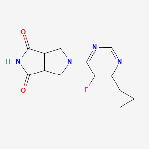 B2807840 5-(6-Cyclopropyl-5-fluoropyrimidin-4-yl)-3a,4,6,6a-tetrahydropyrrolo[3,4-c]pyrrole-1,3-dione CAS No. 2415622-57-8