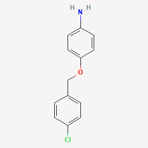 molecular formula C13H12ClNO B2807841 4-[(4-Chlorophenyl)methoxy]aniline CAS No. 34762-56-6