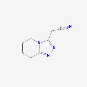 molecular formula C8H10N4 B2807844 2-(5,6,7,8-Tetrahydro-[1,2,4]triazolo[4,3-a]pyridin-3-yl)acetonitrile CAS No. 400074-59-1