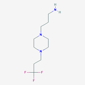 molecular formula C10H20F3N3 B2807856 3-[4-(3,3,3-Trifluoropropyl)piperazin-1-yl]propan-1-amine CAS No. 1341136-35-3