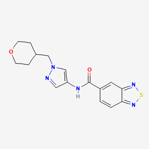 N-(1-((tetrahydro-2H-pyran-4-yl)methyl)-1H-pyrazol-4-yl)benzo[c][1,2,5]thiadiazole-5-carboxamide