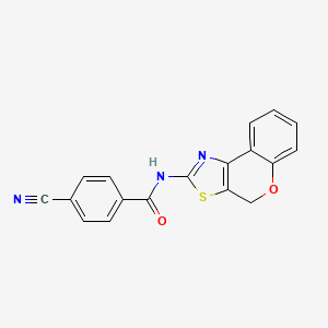 molecular formula C18H11N3O2S B2807869 N-(4H-chromeno[4,3-d]thiazol-2-yl)-4-cyanobenzamide CAS No. 681158-95-2