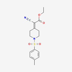 molecular formula C17H20N2O4S B2807875 Ethyl cyano{1-[(4-methylphenyl)sulfonyl]piperidin-4-ylidene}acetate CAS No. 58664-74-7