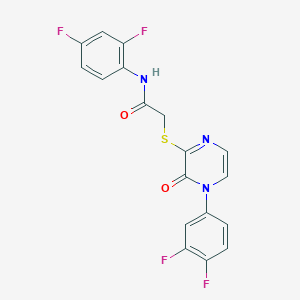 molecular formula C18H11F4N3O2S B2807884 N-(2,4-difluorophenyl)-2-{[4-(3,4-difluorophenyl)-3-oxo-3,4-dihydropyrazin-2-yl]sulfanyl}acetamide CAS No. 899759-81-0