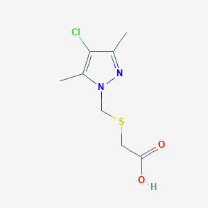 {[(4-Chloro-3,5-dimethyl-1H-pyrazol-1-YL)methyl]thio}acetic acid