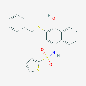 molecular formula C21H17NO3S3 B280791 N-[3-(benzylsulfanyl)-4-hydroxy-1-naphthyl]-2-thiophenesulfonamide 
