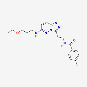 molecular formula C20H26N6O2 B2807910 N-(2-(6-((3-ethoxypropyl)amino)-[1,2,4]triazolo[4,3-b]pyridazin-3-yl)ethyl)-4-methylbenzamide CAS No. 873002-45-0