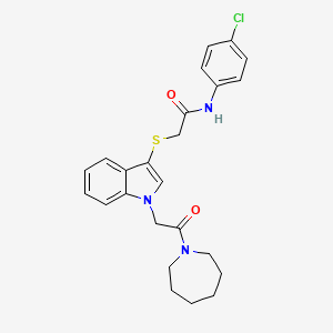 2-{[1-(2-azepan-1-yl-2-oxoethyl)-1H-indol-3-yl]thio}-N-(4-chlorophenyl)acetamide