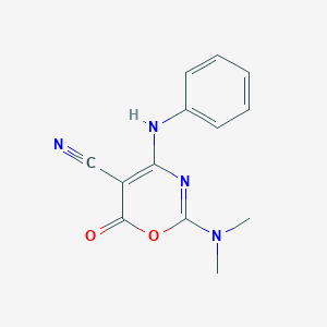 4-anilino-2-(dimethylamino)-6-oxo-6H-1,3-oxazine-5-carbonitrile