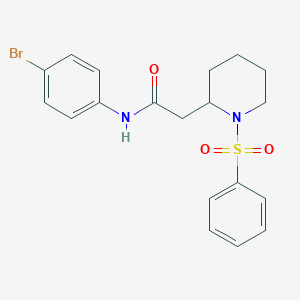 N-(4-bromophenyl)-2-(1-(phenylsulfonyl)piperidin-2-yl)acetamide