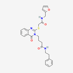 4-(2-((2-((furan-2-ylmethyl)amino)-2-oxoethyl)thio)-4-oxoquinazolin-3(4H)-yl)-N-phenethylbutanamide