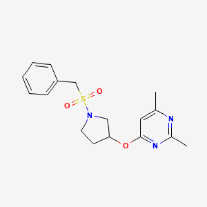 molecular formula C17H21N3O3S B2807935 2,4-Dimethyl-6-[(1-phenylmethanesulfonylpyrrolidin-3-yl)oxy]pyrimidine CAS No. 2097890-82-7