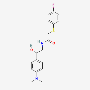 molecular formula C18H21FN2O2S B2807945 N-(2-(4-(dimethylamino)phenyl)-2-hydroxyethyl)-2-((4-fluorophenyl)thio)acetamide CAS No. 1421485-58-6