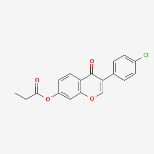 molecular formula C18H13ClO4 B2807952 3-(4-chlorophenyl)-4-oxo-4H-chromen-7-yl propanoate CAS No. 618390-50-4