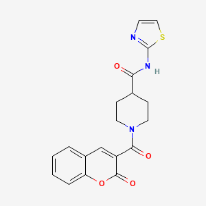 molecular formula C19H17N3O4S B2807955 1-(2-oxo-2H-chromene-3-carbonyl)-N-(thiazol-2-yl)piperidine-4-carboxamide CAS No. 1219914-02-9