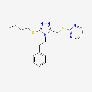 2-(((5-(butylthio)-4-phenethyl-4H-1,2,4-triazol-3-yl)methyl)thio)pyrimidine