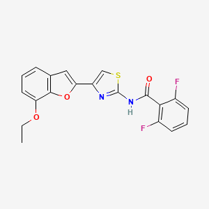molecular formula C20H14F2N2O3S B2807974 N-[4-(7-ethoxy-1-benzofuran-2-yl)-1,3-thiazol-2-yl]-2,6-difluorobenzamide CAS No. 921526-90-1