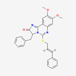 3-benzyl-8,9-dimethoxy-5-{[(E)-3-phenyl-2-propenyl]sulfanyl}imidazo[1,2-c]quinazolin-2(3H)-one