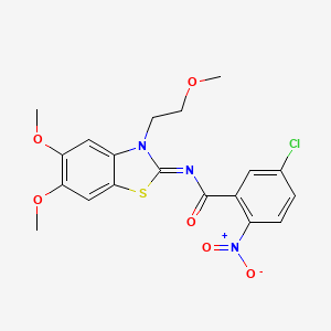 (Z)-5-chloro-N-(5,6-dimethoxy-3-(2-methoxyethyl)benzo[d]thiazol-2(3H)-ylidene)-2-nitrobenzamide