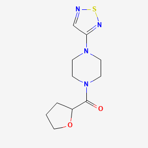 molecular formula C11H16N4O2S B2807985 (4-(1,2,5-Thiadiazol-3-yl)piperazin-1-yl)(tetrahydrofuran-2-yl)methanone CAS No. 2320850-22-2
