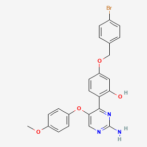 2-(2-Amino-5-(4-methoxyphenoxy)pyrimidin-4-yl)-5-((4-bromobenzyl)oxy)phenol