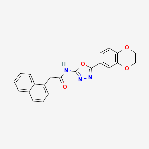 N-(5-(2,3-dihydrobenzo[b][1,4]dioxin-6-yl)-1,3,4-oxadiazol-2-yl)-2-(naphthalen-1-yl)acetamide