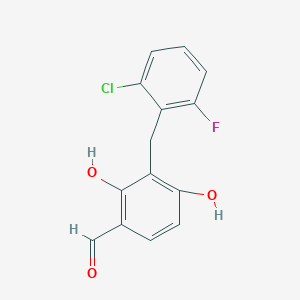 3-[(2-Chloro-6-fluorophenyl)methyl]-2,4-dihydroxybenzaldehyde