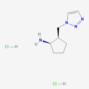 molecular formula C8H16Cl2N4 B2808001 (1R,2R)-2-(Triazol-1-ylmethyl)cyclopentan-1-amine;dihydrochloride CAS No. 2138271-79-9