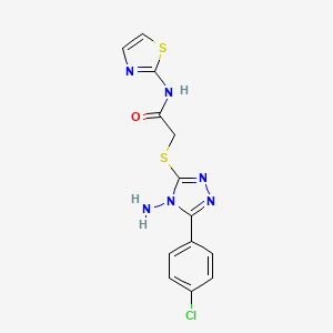 2-{[4-amino-5-(4-chlorophenyl)-4H-1,2,4-triazol-3-yl]sulfanyl}-N-(1,3-thiazol-2-yl)acetamide