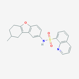 molecular formula C22H20N2O3S B280801 N-(8-methyl-6,7,8,9-tetrahydrodibenzo[b,d]furan-2-yl)-8-quinolinesulfonamide 