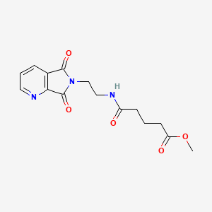 molecular formula C15H17N3O5 B2808015 methyl 5-((2-(5,7-dioxo-5H-pyrrolo[3,4-b]pyridin-6(7H)-yl)ethyl)amino)-5-oxopentanoate CAS No. 2034523-10-7