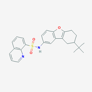 molecular formula C25H26N2O3S B280802 N-[8-(2-METHYL-2-PROPANYL)-6,7,8,9-TETRAHYDRODIBENZO[B,D]FURAN-2-YL]-8-QUINOLINESULFONAMIDE 