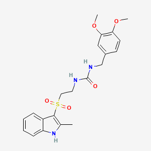 molecular formula C21H25N3O5S B2808020 1-(3,4-dimethoxybenzyl)-3-(2-((2-methyl-1H-indol-3-yl)sulfonyl)ethyl)urea CAS No. 946350-66-9